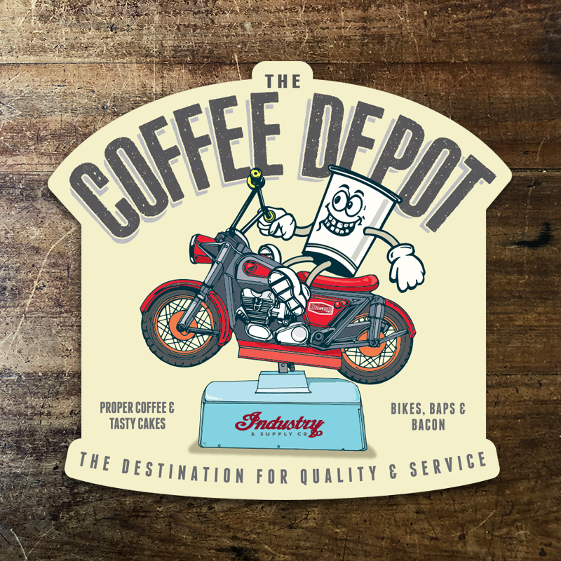 Depot Sticker IN&S COFFEE DEPOT FREE STICKER | Industry & Supply | Artisan T-Shirts ...