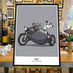 LOUIE THE SIDECAR DOG ART PRINT