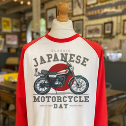 CLASSIC JAPANESE MOTORCYCLE DAY LONG SLEEVE BASEBALL SHIRT