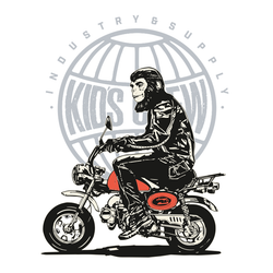 KIDS CREW MONKEY BIKER T-SHIRT