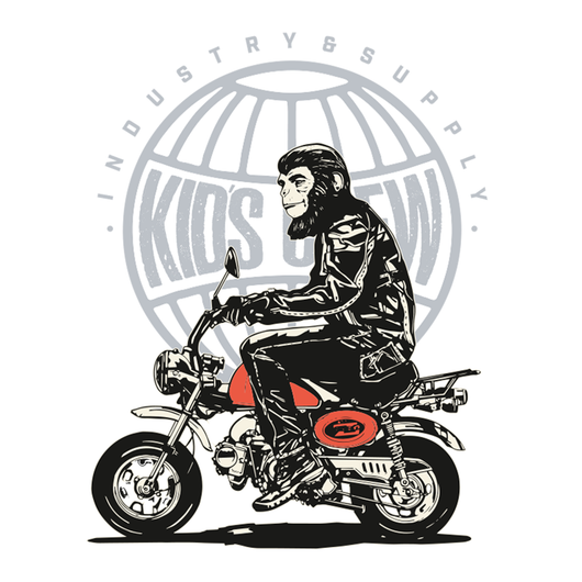 KIDS CREW MONKEY BIKER T-SHIRT