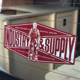 INDUSTRY & SUPPLY BRAND LARGE CLEAR WINDOW STICKERS
