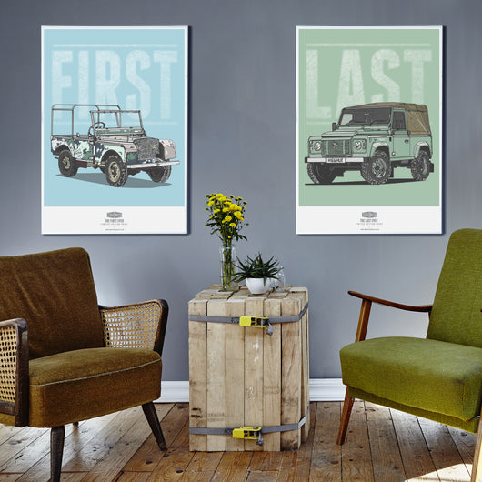 LAND ROVER FIRST & LAST EDITION WALL ART PRINTS
