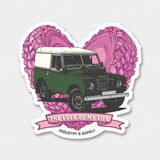 "LOVE OF MY LIFE" LAND ROVER STICKERS