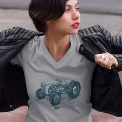 FERGUSON TRACTOR LADIES V-NECK T-SHIRT