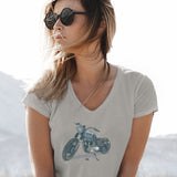 59 BOBBER 'THE INDUSTRY AND SUPPLY BIKE' LADIES V-NECK T-SHIRT