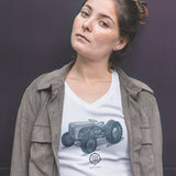 CAR S.O.S. FERGUSON TRACTOR LADIES V-NECK T-SHIRT