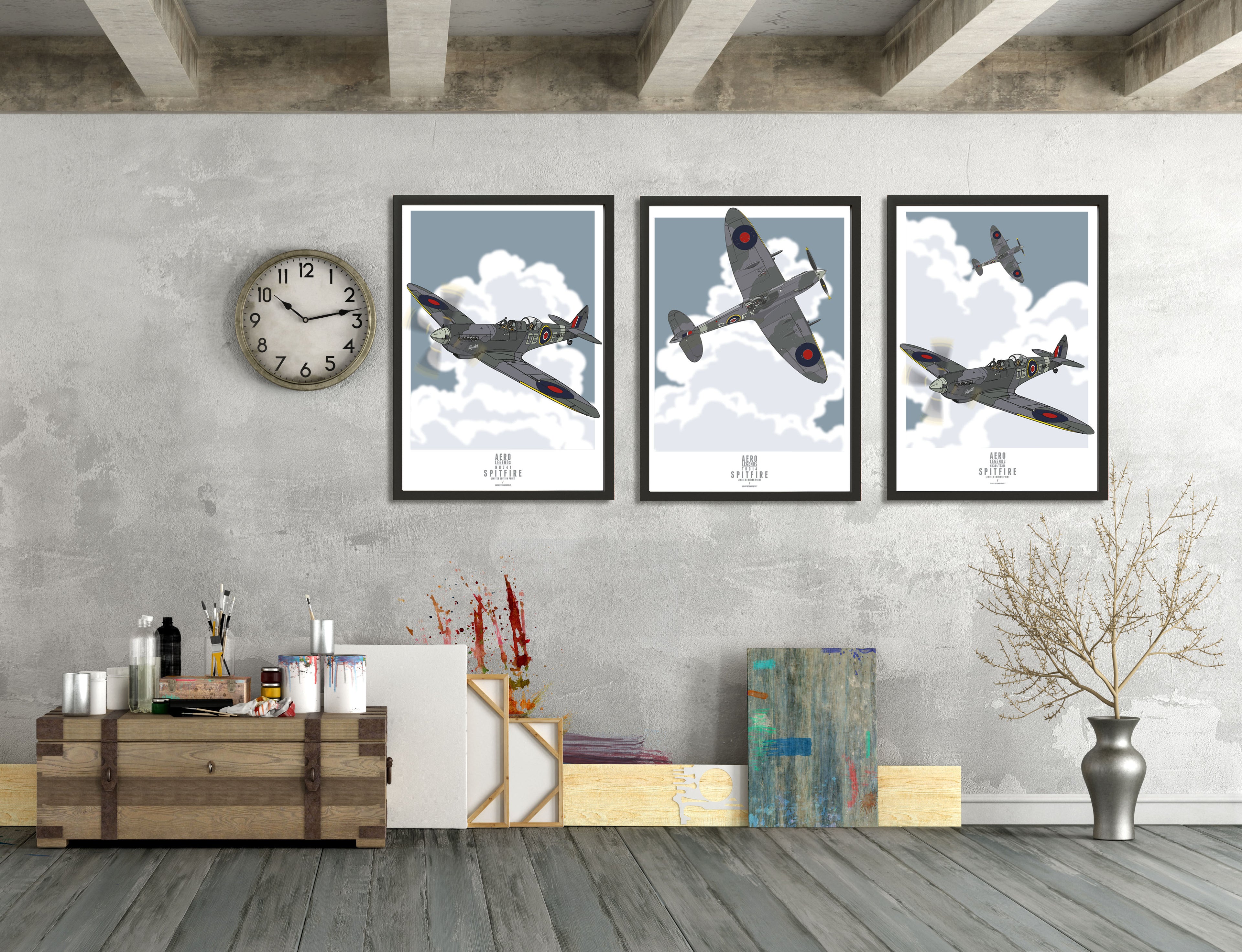 NH341 2-SEATER SPITFIRE ART PRINT