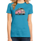 Volkswagen Bus Ladies Fit Aqua T-Shirt
