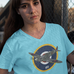 2-SEATER NH341 SPITFIRE LADIES V-NECK T-SHIRT