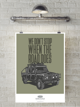 "WE DON'T STOP" LAND ROVER DEFENDER 110 PICKUP ART PRINT