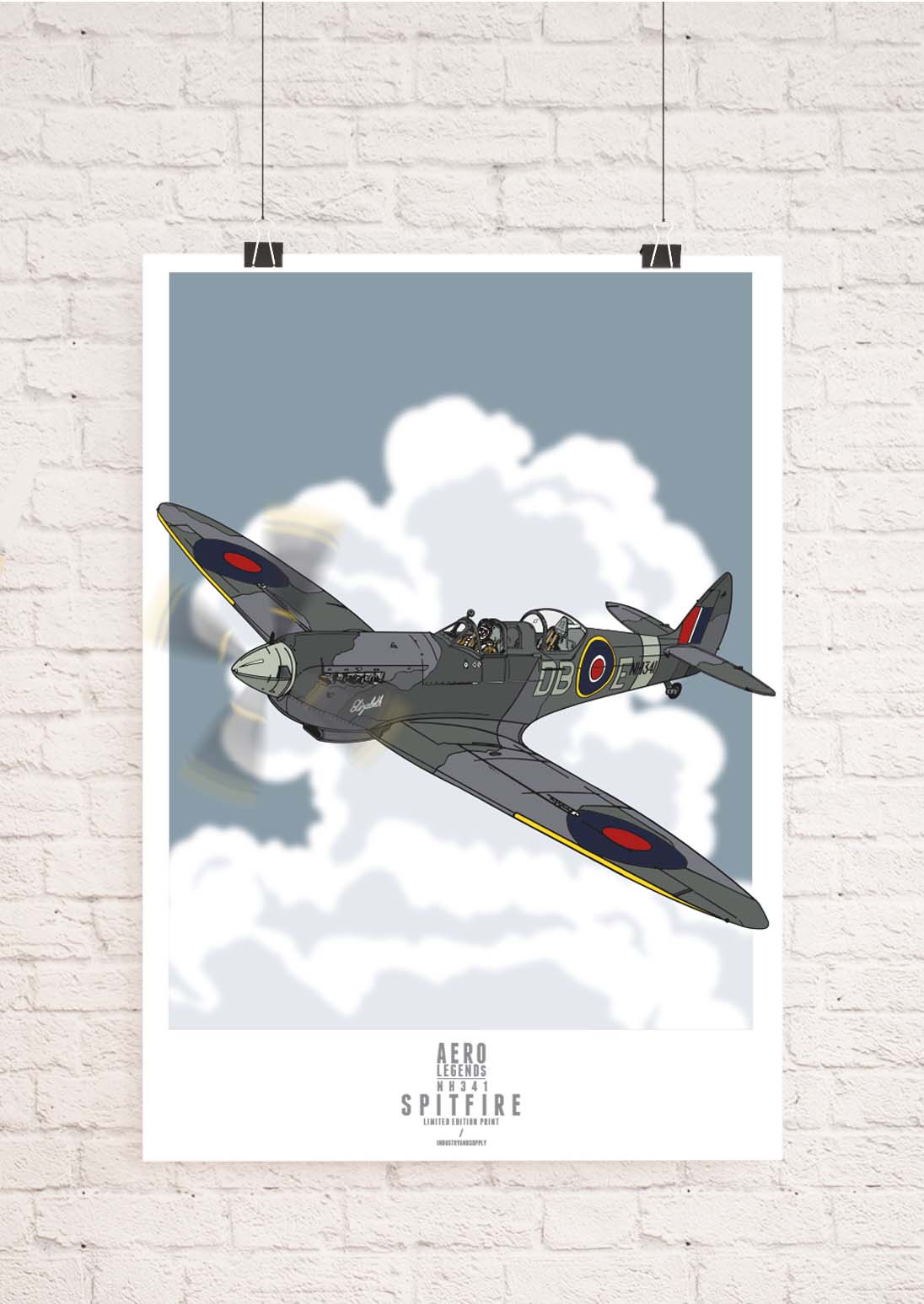 NH341 2-SEATER SPITFIRE ART PRINT