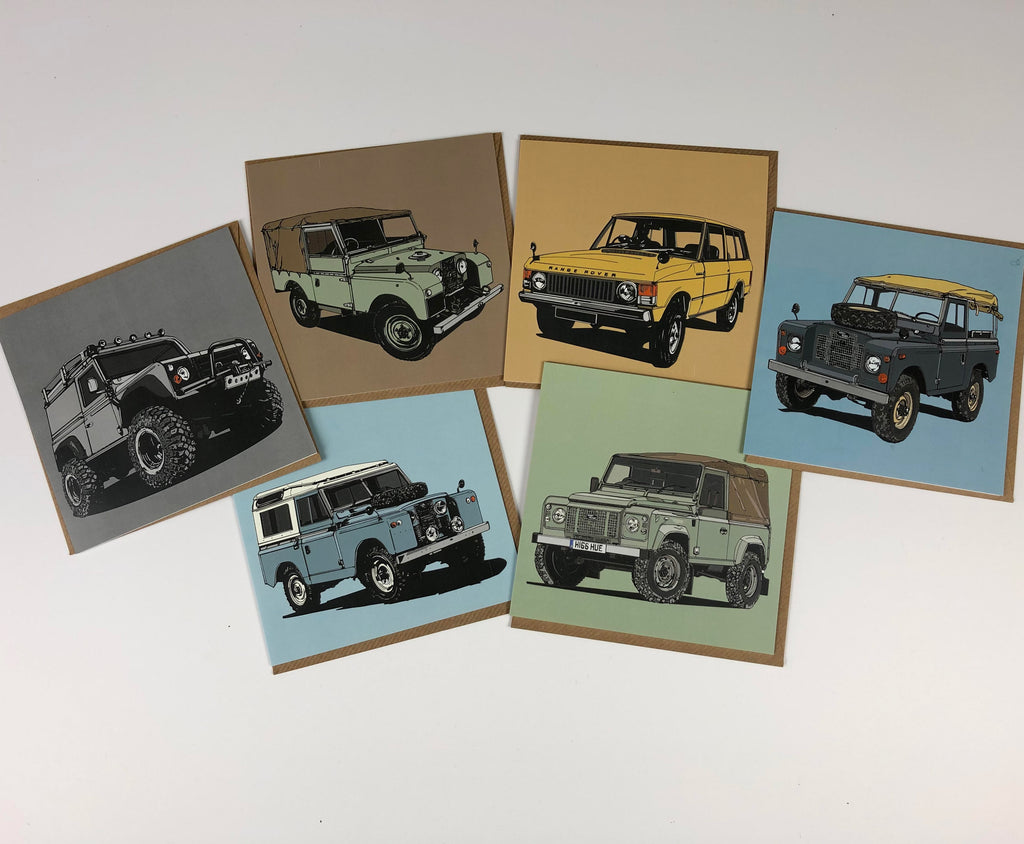 Industry and Supply Greetings Cards. Automobiles, Bikes, Land Rovers ...