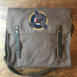 R.A.F. SPITFIRE ARMY SURPLUS CANVAS SATCHEL BAGS