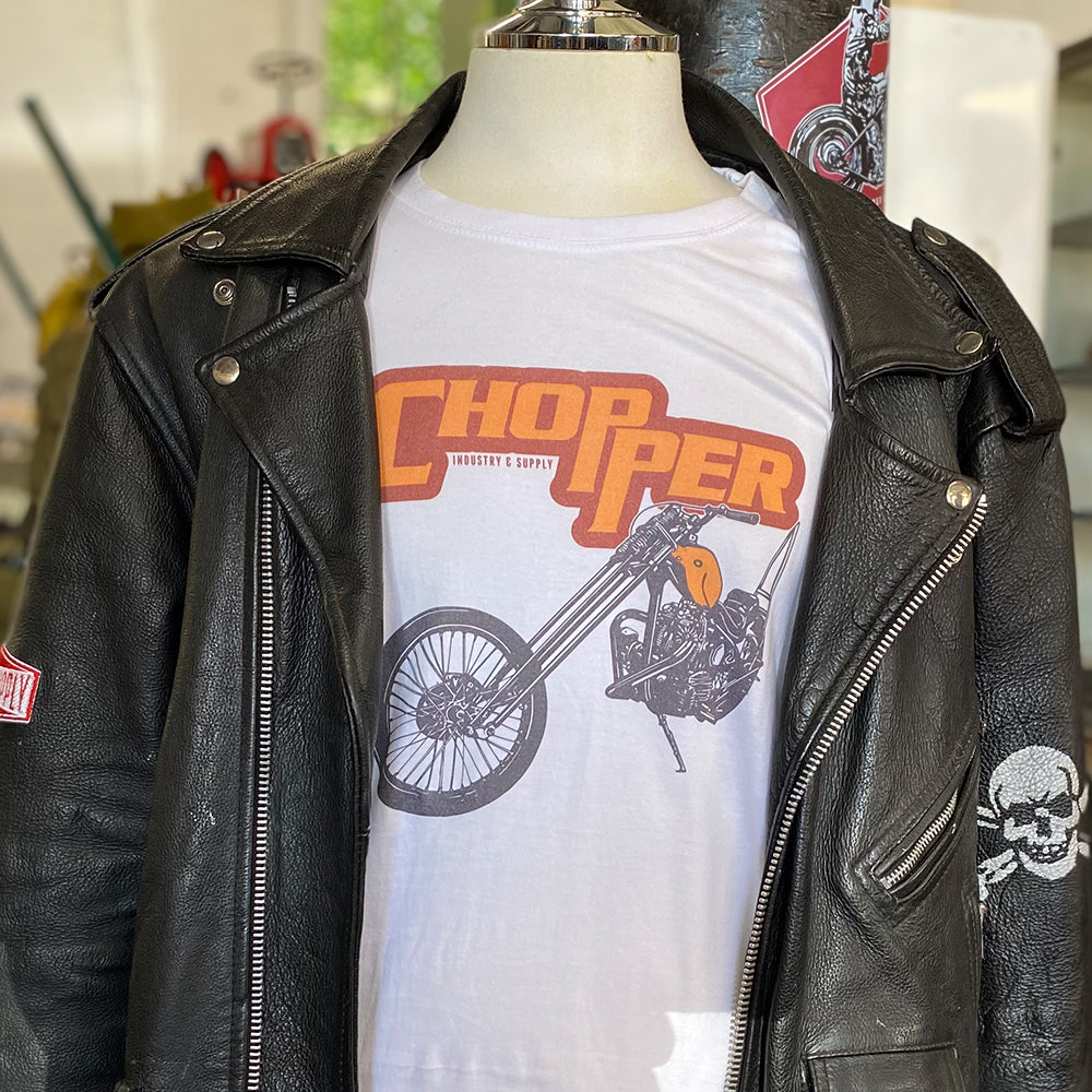 Retro Chopper Motorbike 70s Style T-Shirt. – Industry & Supply