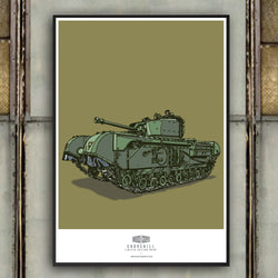 CHURCHILL TANK ART PRINT