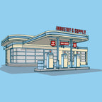 GAS STATION ENAMEL MUG
