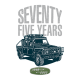 LAND ROVER 75TH BIRTHDAY DEFENDER LONG SLEEVE T-SHIRT (FRONT & BACK PRINT)