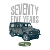 LAND ROVER 75TH BIRTHDAY DEFENDER LADIES V-NECK T-SHIRT