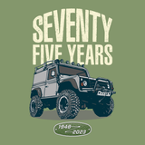 LAND ROVER 75TH BIRTHDAY DEFENDER LADIES V-NECK T-SHIRT