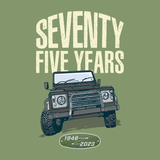LAND ROVER 75TH BIRTHDAY DEFENDER LONG SLEEVE T-SHIRT (FRONT & BACK PRINT)