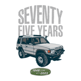 LAND ROVER 75TH BIRTHDAY DISCOVERY LADIES V-NECK T-SHIRT (FRONT & BACK PRINT)