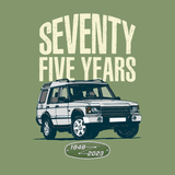 LAND ROVER 75TH BIRTHDAY DISCOVERY LADIES V-NECK T-SHIRT (FRONT & BACK PRINT)