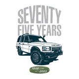LAND ROVER 75TH BIRTHDAY DISCOVERY LADIES V-NECK T-SHIRT (FRONT & BACK PRINT)