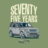 LAND ROVER 75TH BIRTHDAY DISCOVERY LADIES V-NECK T-SHIRT (FRONT & BACK PRINT)