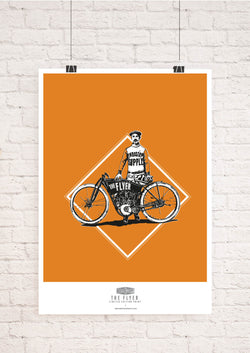 THE FLYER MOTORCYCLE WALL ART PRINT