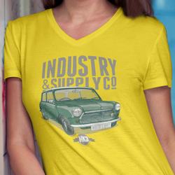 GREEN MINI MK3 LADIES V-NECK T-SHIRT