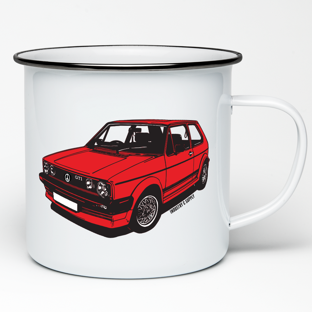 VOLKSWAGEN ENAMEL MUG
