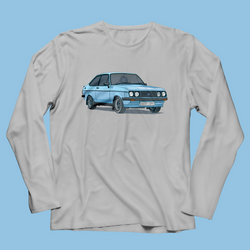 BLUE MK2 FORD ESCORT LONG SLEEVE T-SHIRT