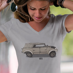 1943 KUBELWAGEN LADIES V-NECK T-SHIRT