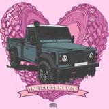 "LOVE OF MY LIFE" LAND ROVER DEFENDER LADIES V-NECK T-SHIRT