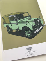 LIMITED EDITION LAND ROVER SERIES ONE ART PRINT