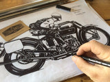 Henderson Motorcycle Draw