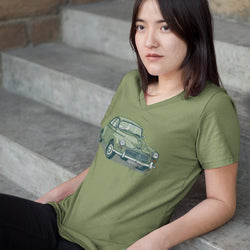 MORRIS MINOR LADIES V-NECK T-SHIRT