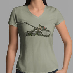 CENTURION TANK LADIES V-NECK T-SHIRT