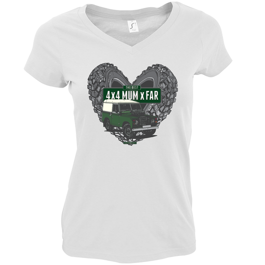 THE BEST 4 X 4 MUM X FAR V-NECK T-SHIRT