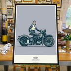 LADY BIKER ART PRINT