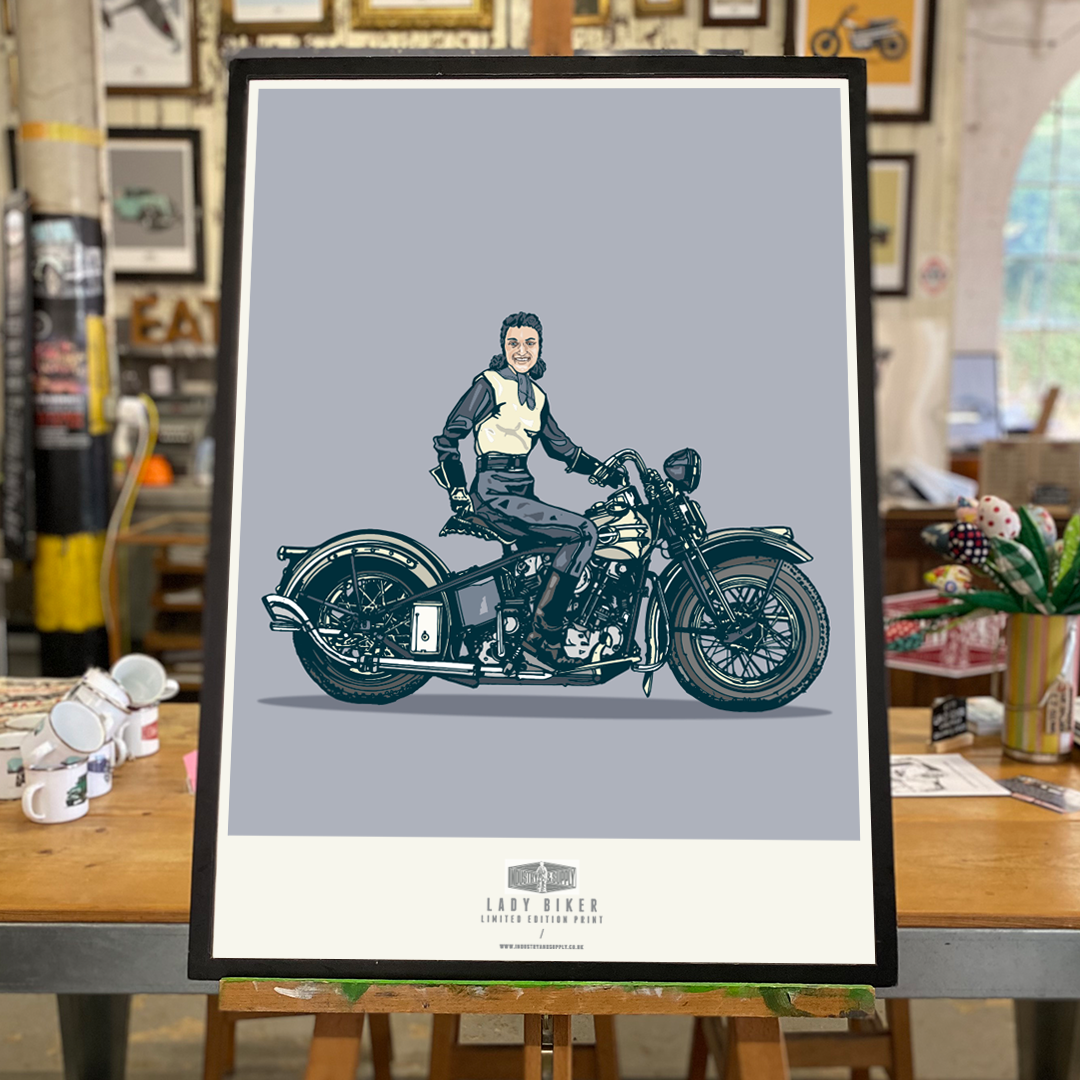 LADY BIKER ART PRINT