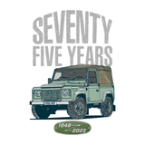 LAND ROVER 75TH BIRTHDAY DEFENDER LADIES V-NECK T-SHIRT