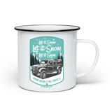 LAND ROVERS "LET IT SNOW" ENAMEL MUG