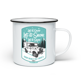 LAND ROVERS "LET IT SNOW" ENAMEL MUG