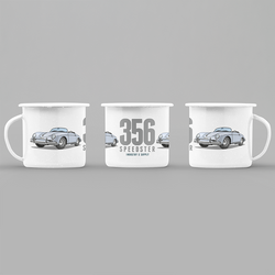 PORSCHE 356 SPEEDSTER ENAMEL MUG