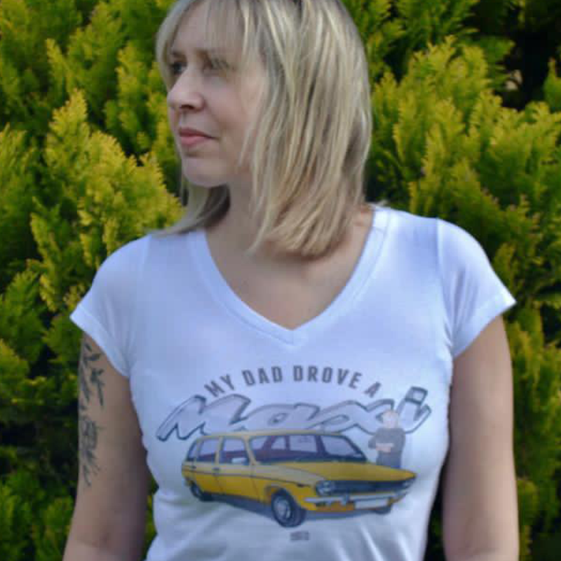 "MY DAD DROVE A MAXI" LADIES V-NECK T-SHIRT
