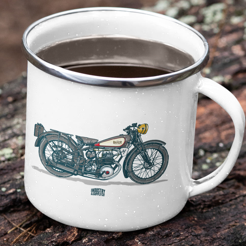 MOTORBIKE ENAMEL MUG