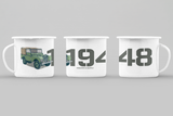 LAND ROVER 1948 HUE 222 ENAMEL MUG