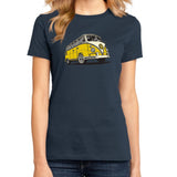 Volkswagen Bus Ladies Fit Navy T-Shirt